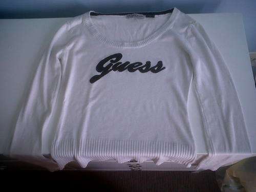 Cute White Guess Jersey Size Small