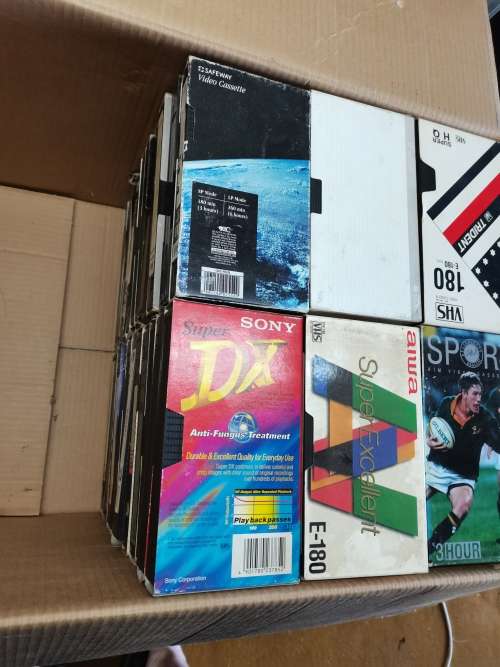 Big box of 100+ VHS tapes