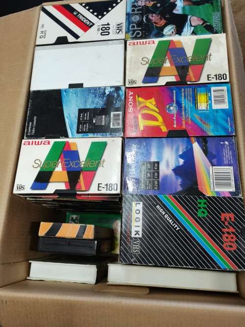 Big box of 100+ VHS tapes
