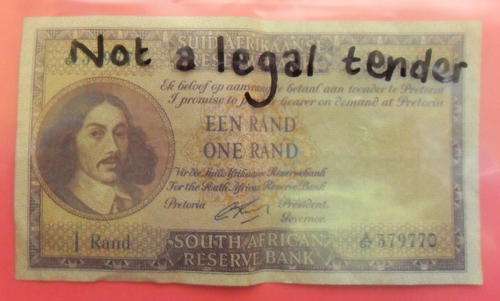 One Rand (Bigger Type) RSA Bank Note
