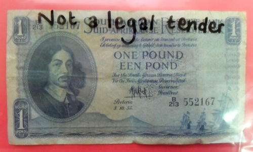 One Pound South African Reserved Bank