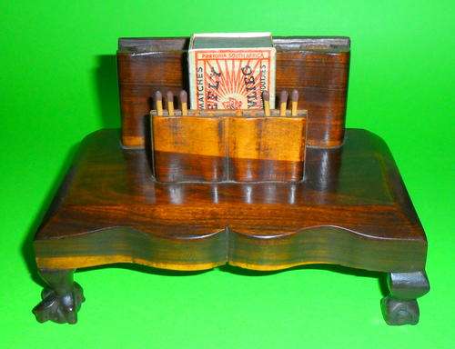 Vintage Ball & Claw Safety Matches Wooden Holder (Handmade)