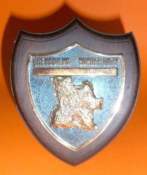 Border Duty Wooden Shield with stand - Angola