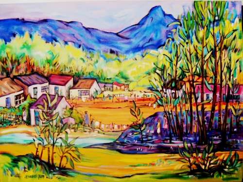 Wash day on a rural Franchhoek farm in the Mountains