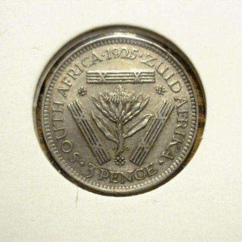 1925 South Africa GEOV Threepence - Certifiable Specimen - AUNC