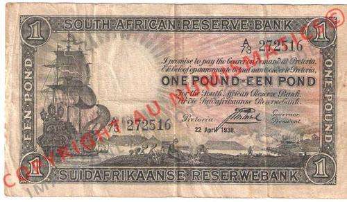 ***SCARCE*** SA 1POUND J POSTMUS - BARGAIN PRICE!!!!