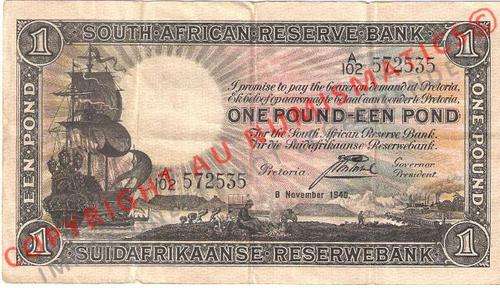 ***SCARCE*** SA 1POUND J POSTMUS - BARGAIN PRICE!!!!