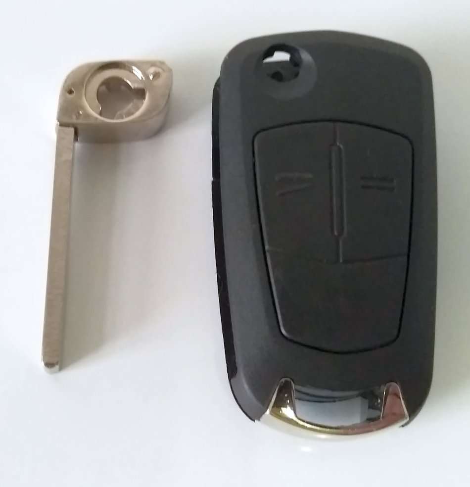 Opel 2 button remote key fob casing and blank blade (non OEM part)