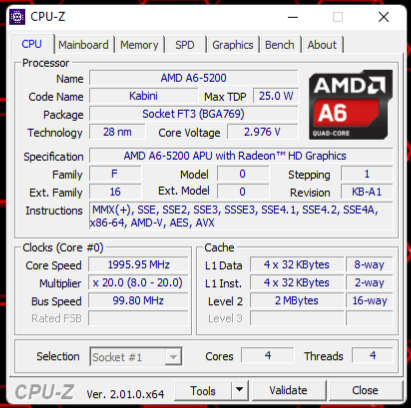 HP motherboard with AMD A6 quad core CPU