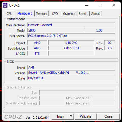 HP motherboard with AMD A6 quad core CPU