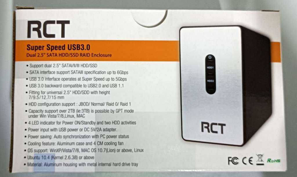 RCT 10TB external hard drive
