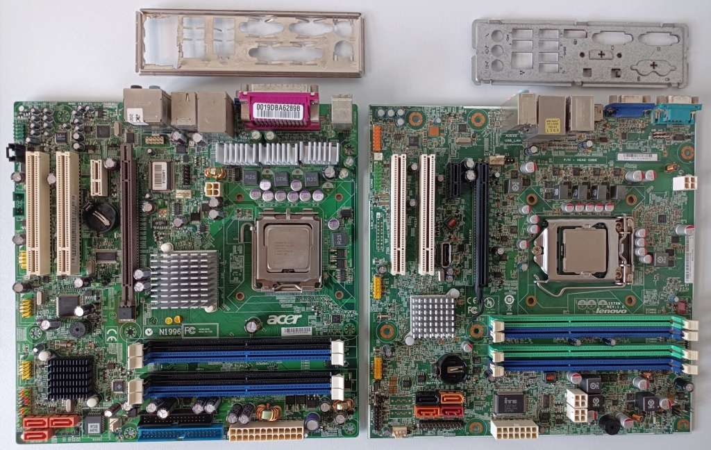 Lenovo motherboard with i5-2500 and Acer motherboard with E2160 - CPUs work - boards untested