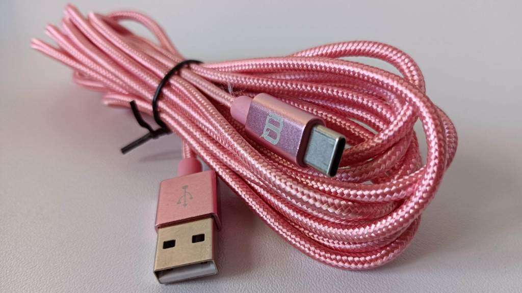 3M USB-A to USB-C cable braided pink