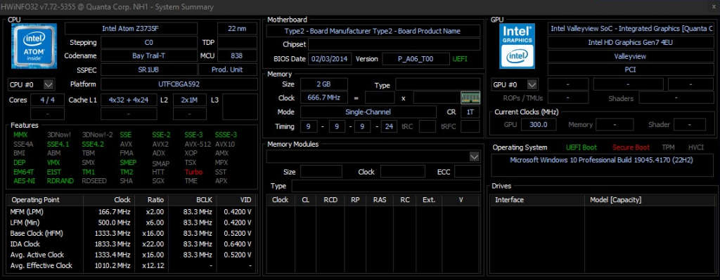 Proline PC on Stick | Windows 10 Pro, HDMI, USB, microSD, Wi-Fi, 7th gen