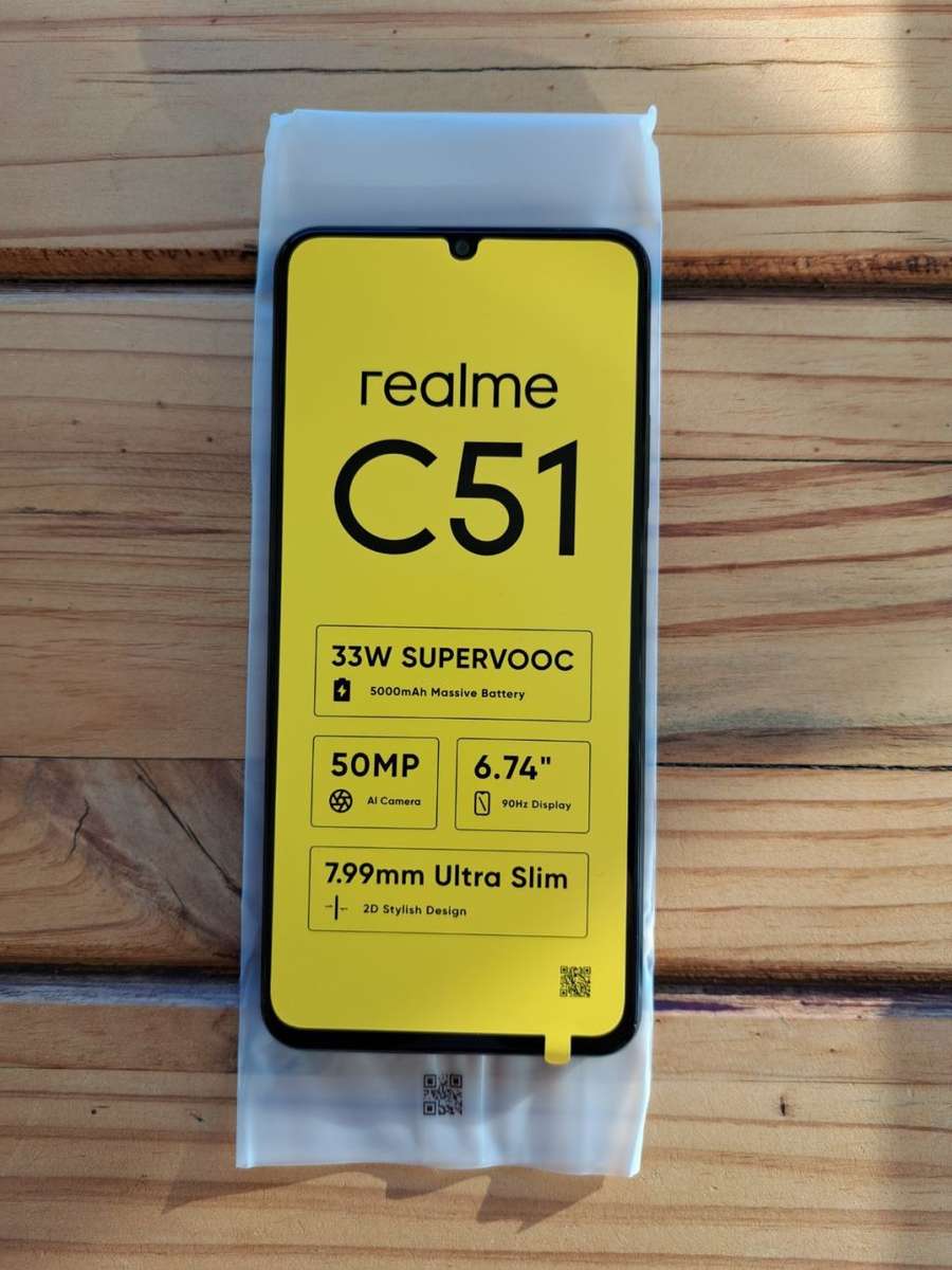 Realme C51 | In box, brand new, glass screen protector fitted, protective case included