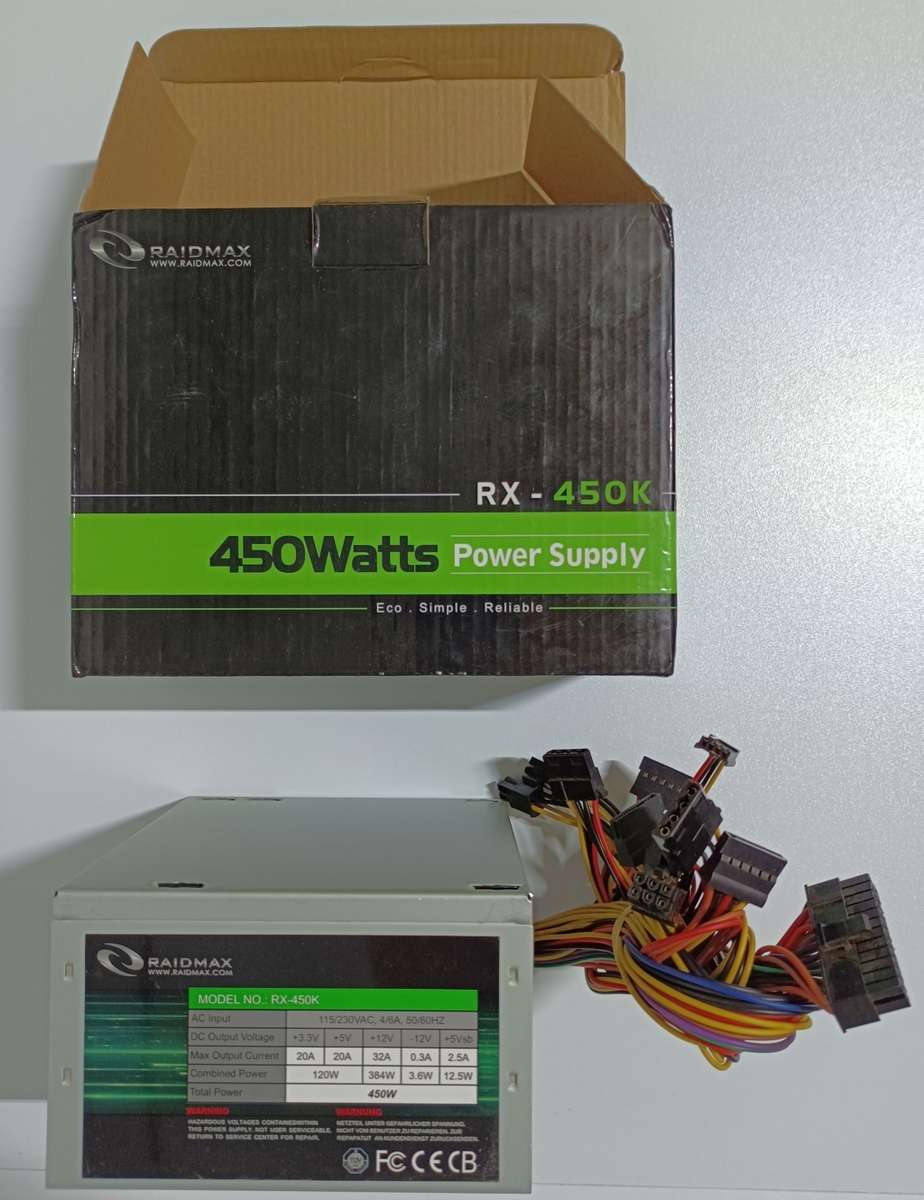 2x problematic Raidmax 450w power supplies | Turns on but unstable in Windows | In box