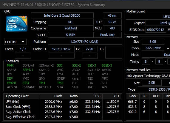 Lenovo ThinkCentre M58p SFF | Intel Q8200 | 8GB RAM | 80GB HDD | Windows 10 Pro (activated)