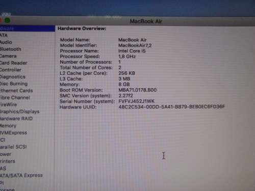 APPLE MACBOOK AIR I5 2017