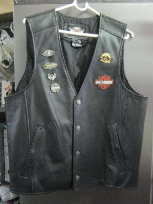 harley davidson leather vest