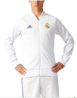 16-17 Real Madrid White Anthem Jacket - Large