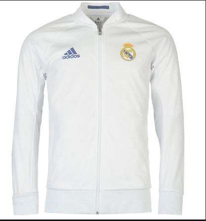 16-17 Real Madrid White Anthem Jacket - Large