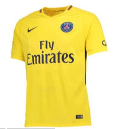 17-18 PSG Away Jersey Yellow - Large