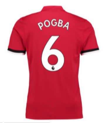 17-18 Man United Home Jersey Red - Large (Pogba)
