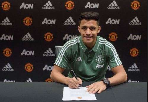 17-18 Man United Home Jersey Red - Large (Alexis)