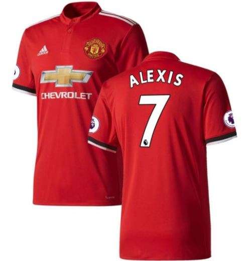 17-18 Man United Home Jersey Red - Large (Alexis)