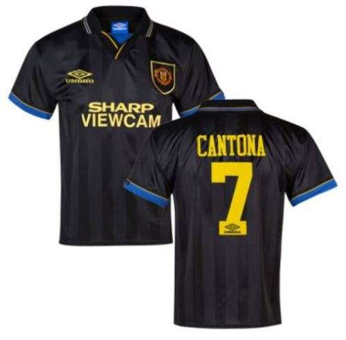 93-95 Manchester United Away Jersey Black - Large (Retro) Cantona