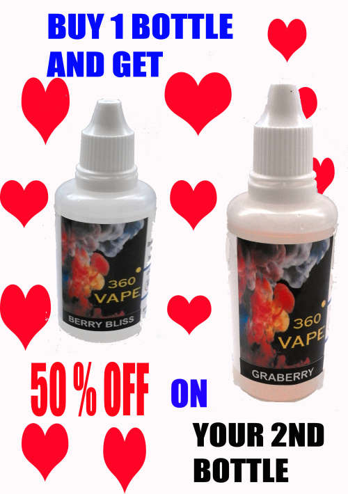 Vape juice/E-liquid Valentines special 50% OFF second bottle
