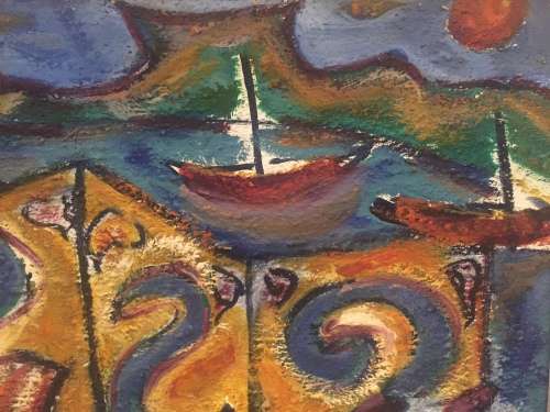 THE BAY - AN ORIGINAL OIL PAINTING BY ACCOMPLISHED OVERBERG ARTIST ANDRE LOCH FOURIE