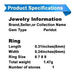 Oval 1.4ct Natural Green Peridot Birthstone Solitaire Ring. Size N