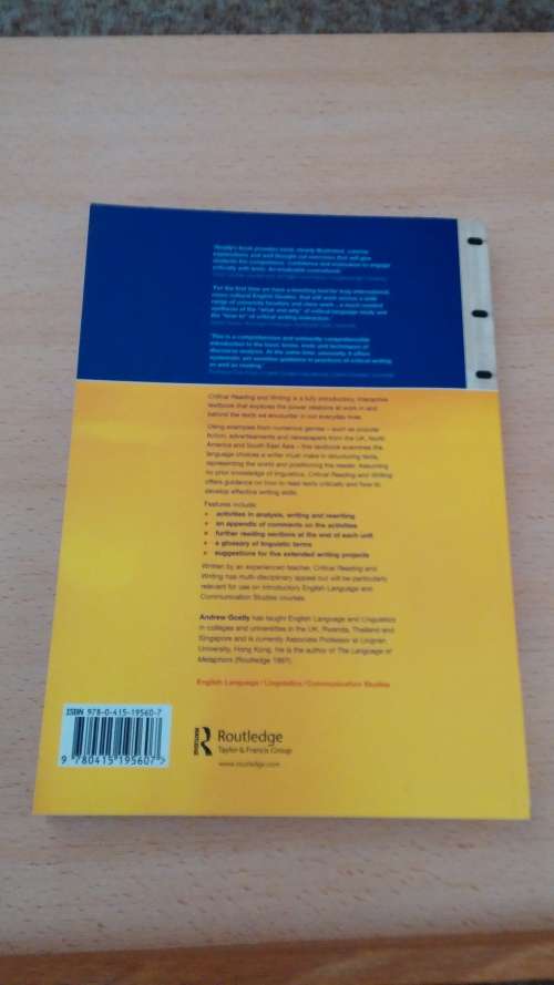 Critical Reading and Writing by Andrew Goatly