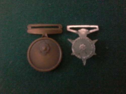 SAP Pre-1994 Pair of Mess Dress Miniature Medals ( 75th Anniversary Medal + Anti-Terrorism Star).
