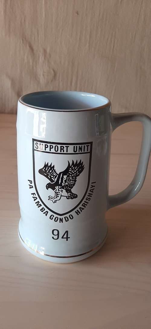 *Rhodesian Bush War* - BSAP Support Unit 94 Large Ceramic Tankard. (1980).