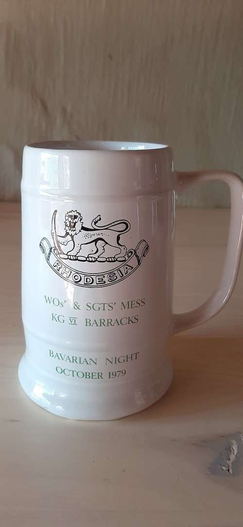 *Rhodesian Bush War* -1979  Rhodesian Light Infantry (RLI) KG VI Barracks Mug.