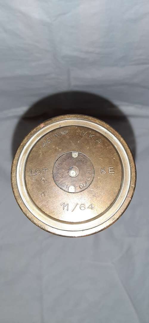 ** ORIGINAL- SADF 40 mm MK4 Bofors Anti-Aircraft Brass Shell (Dated : 1964). **