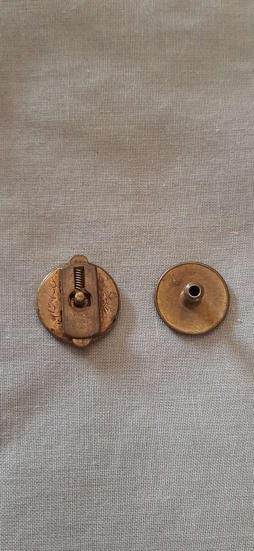 ** ORIGINAL- WWII South African League of Jewish Servicemen Brass Button Badge.**