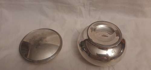 **  Early 20 Century : Derby English Silverplate E.P.N.S Tea Caddie (11 cm).**
