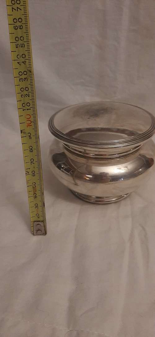 **  Early 20 Century : Derby English Silverplate E.P.N.S Tea Caddie (11 cm).**
