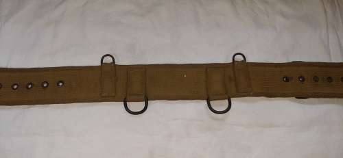 ** Rhodesian Bush War : Pre-1969 Olive Green D-Ring Suspension Web Belt (Complete).**
