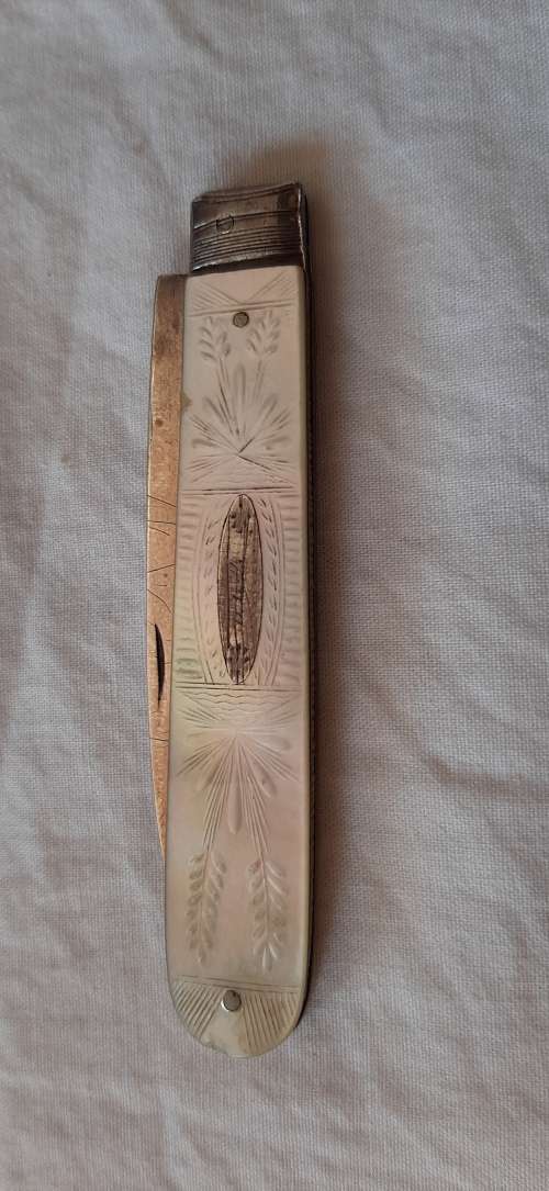 ** STUNNING- Atkin and Oxley , George III (1794) .925 Silver and Mother of Pearl Knife (14cm).**