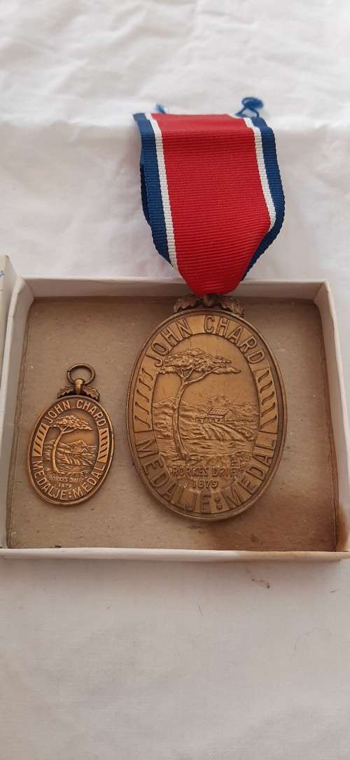 ** John Chard Medal Numbered 2677 in Box w/ Miniature att. Major C.S. Poplett (Lot #4).**