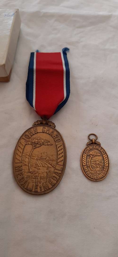 ** John Chard Medal Numbered 2677 in Box w/ Miniature att. Major C.S. Poplett (Lot #4).**