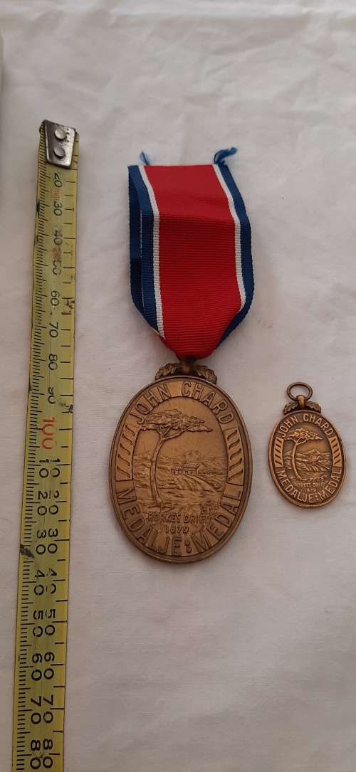 ** John Chard Medal Numbered 2677 in Box w/ Miniature att. Major C.S. Poplett (Lot #4).**
