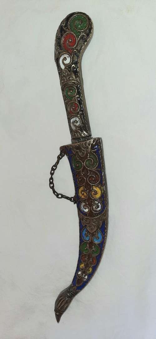 ** STUNNING-  20th Century Indo-Persian Pesh Kabz / Koftgiri Dagger with Scabbard (21cm).**
