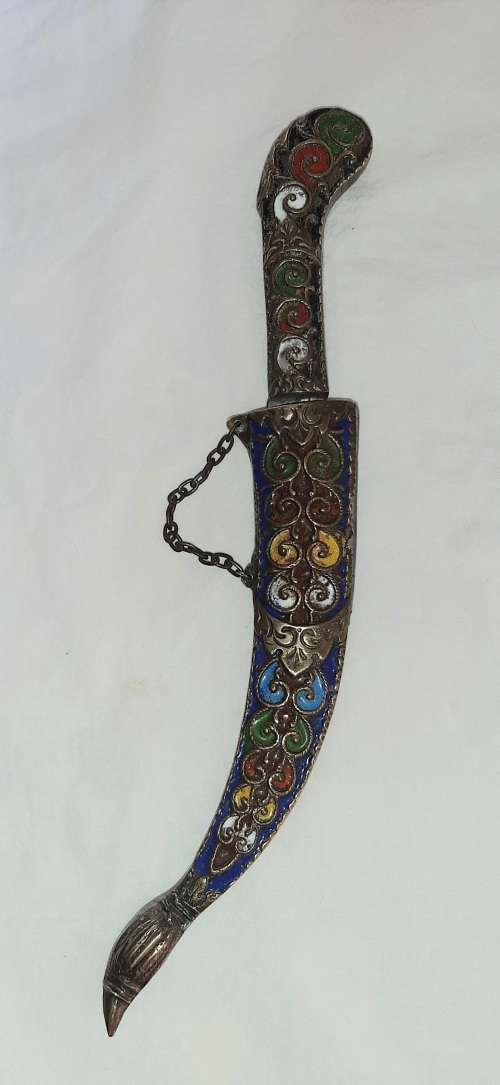 ** STUNNING-  20th Century Indo-Persian Pesh Kabz / Koftgiri Dagger with Scabbard (21cm).**