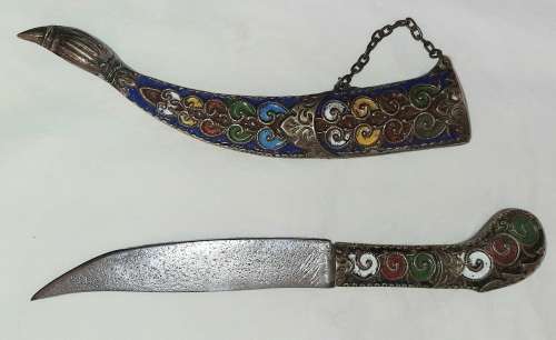 ** STUNNING-  20th Century Indo-Persian Pesh Kabz / Koftgiri Dagger with Scabbard (21cm).**
