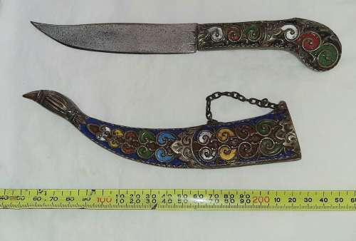 ** STUNNING-  20th Century Indo-Persian Pesh Kabz / Koftgiri Dagger with Scabbard (21cm).**